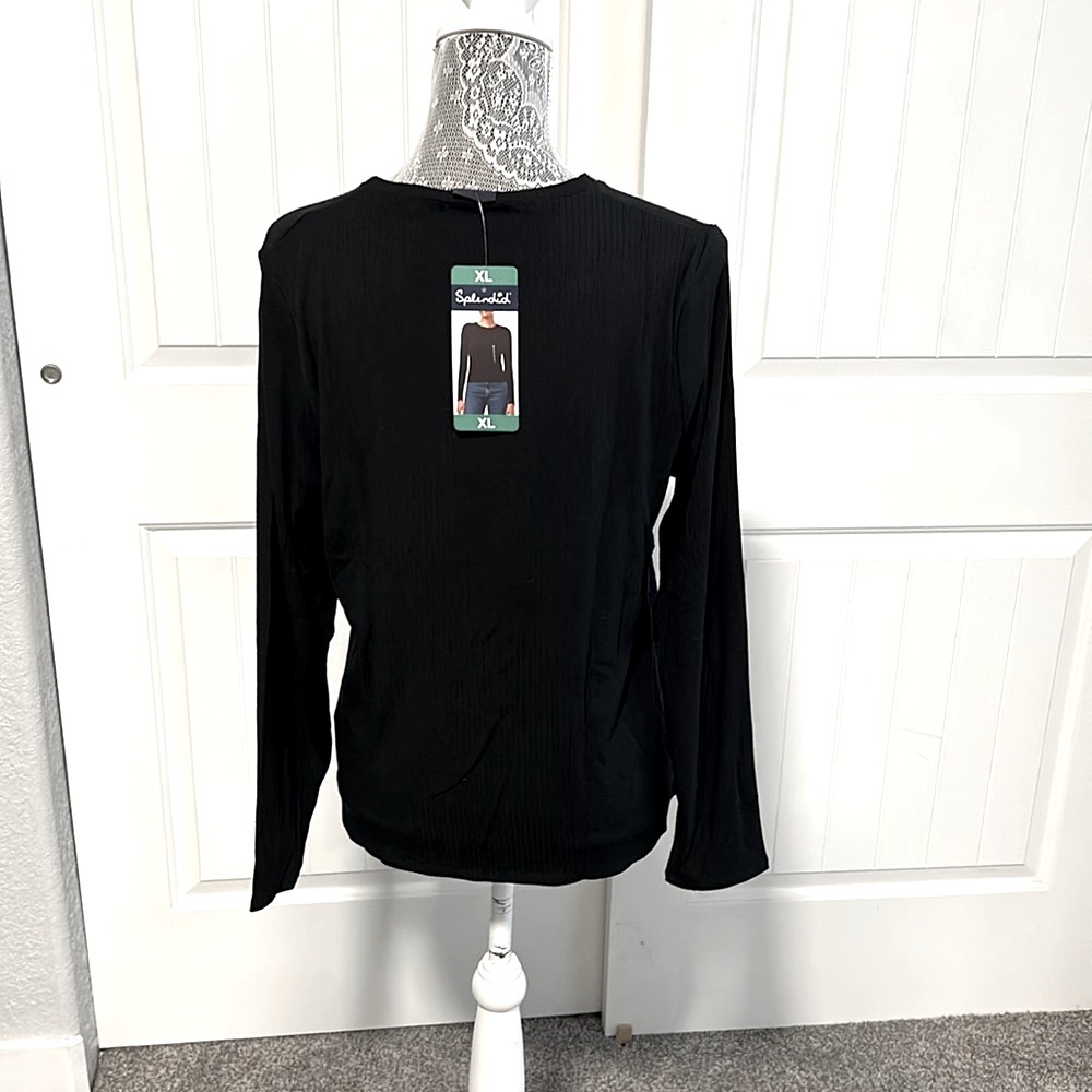 Splendid Long Sleeve Ribbed Shirt XL - Picture 2 of 5